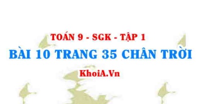 Bài 10 trang 35 Toán 9 Tập 1 Chân trời sáng tạo